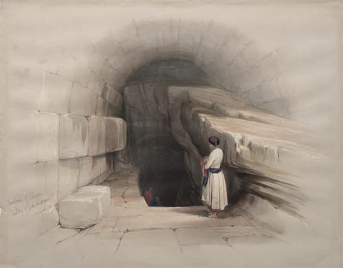SERENDIPITP Pintura al óleo Clásicas Cuadro en Lienzo Decorativo Cuadro Fuente de Siloé Valle de Josafat por David Roberts para la Decoración del Hogar del Dormitorio 60x90cm