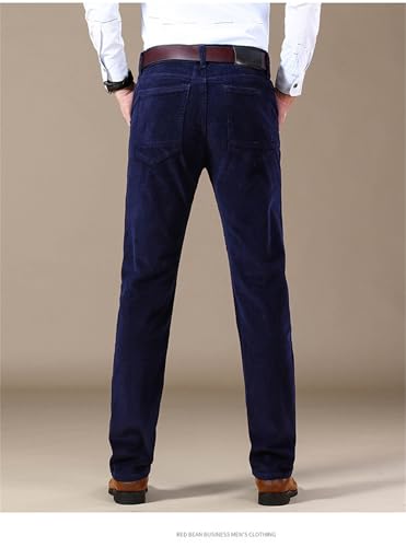 Men's Classic-Fit Corduroy Pant, Straight Fit Flat-Front Casual Chino Pants, Mens Black Dress Pants4