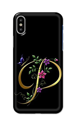 Image of Printed Hard Back Cover Case for Apple iPhone X | iPhone 10 | iPhone Xs | iPhone 10s Back Cover (Alphabet P) -1803