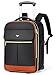 Tonyeee Rollrucksack Damen 17 Zoll Laptop, Rucksack mit Rollen Handgepaeck Underseat Groesse L, 46x32x18 cm, 2 in 1 Trolley Rucksacktrolley Pilotenkoffer, 180 Grad Oeffnung, wasserabweisend, Schwarz