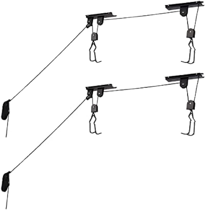 Bike Hanger – Overhead Hoist Pulley System with 100lb Capacity for Bicycles or Ladders – Secure Garage Ceiling Storage by Rad Cycle