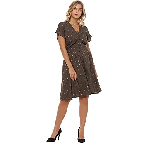 Image of Campus Sutra Women's Cotton Fit and Flare above The Knee Casual Dress