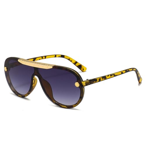 Lunettes de soleil monobloc mixtes avec verre réfléchissant coloré grand écran