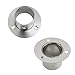 Wealrit 4 PCS Post Base Round Post Brackets Heavy Duty Flange Anchor Bases Chain Link Fence Deck Railing Support Rail Floor Mount Bracket Porch Handrail Railing with Screws -Type B -1.5