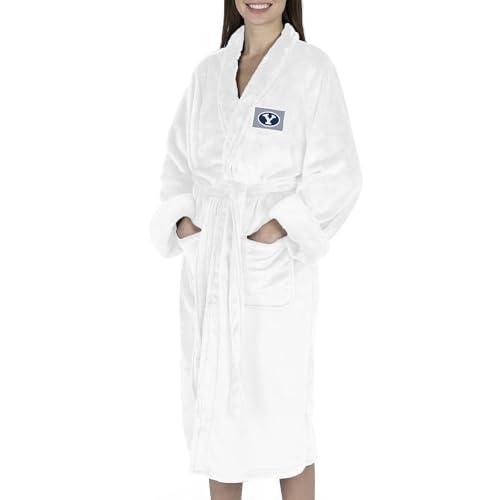 Northwest NCAA BYU Cougars Silk Touch Bathrobe, White Out, S/M