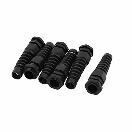 Tool parts PG11 18mm Male Thread Dia Cables Fixing Gland Connector Fastener Black 6pcs