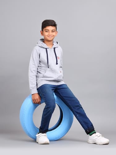 Image of ZION Hoodies for Boys - Cotton Hoodies Sweatshirt with Zipper | Solid & Regular Fit with Embroidery | Long Sleeve | for Every Occasion | Multiple Sizes & Colors (Pack of 1)