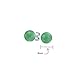 Simple Dyed Gemstone Green Aventurine Round Ball Stud Earrings For Women .925 Sterling Silver 8MM