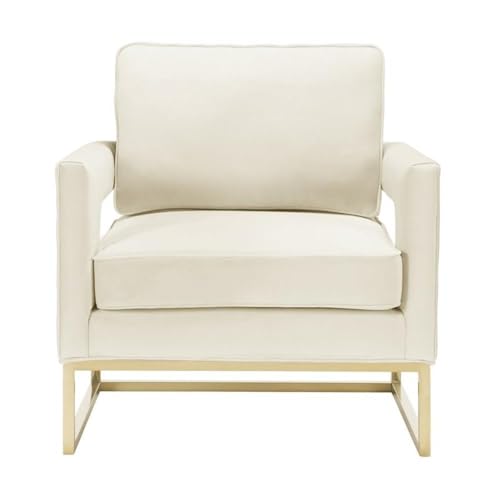 Sillón Moderno Terciopelo Crema Plegable miniatura 4