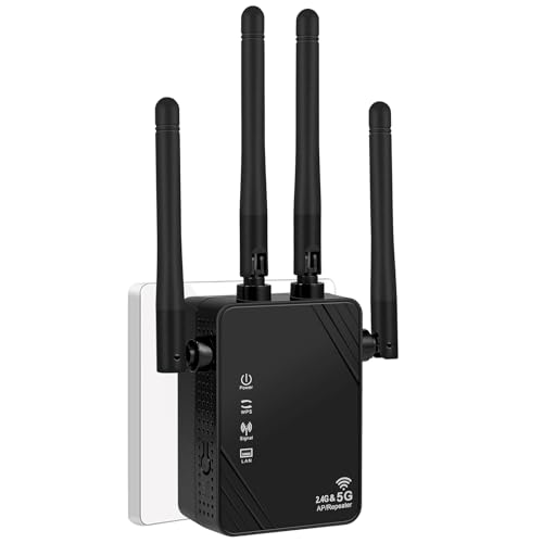 WLAN Verstärker, 1200Mbit/s WLAN Repeater, 5G & 2.4G Dualband Ultraxtender WiFi Verstärk
