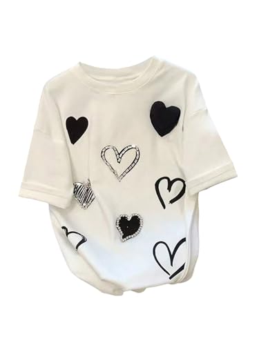 Image of RoseSeek Women's Beaded Sequin Tops Bowknot Bow T Shirt Short Sleeve Crewneck Trendy Tee Top Y2k Tops