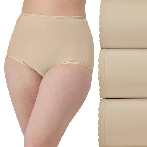 Bali Womens Brief Underwear Skimp Skamp Brief Panties Full Coverage 3-Pack (Colors May Vary)