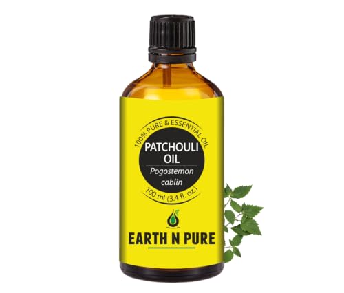 Image of Earth N Pure Patchouli Essential Oil 100% Pure & Natural | Patchouli Oil for Diffuser, Aromatherapy, Skin Care, Hair Care & Perfume Making | Deep Earthy Fragrance for Relaxation | Undiluted Therapeutic Grade - 100ml
