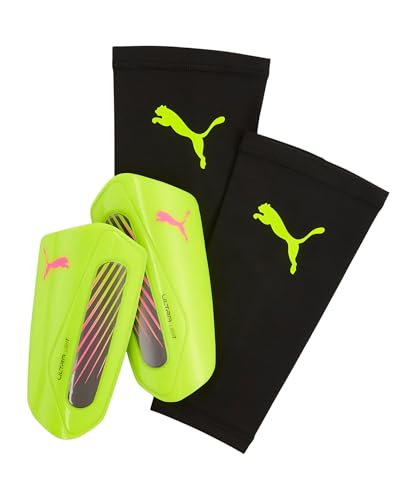PUMA - ULTRA Light Strap, Espinilleras Unisexo, Yellow Alert-Puma Aged Silver, M - 030992