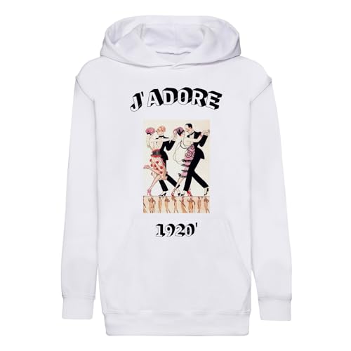 Sweat à capuche enfant J'adore 1920 vintage pull rétro art déco
