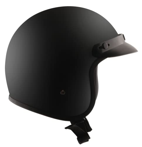 Detour Helmets D.o.t. Flat Black 3/4 Lightweight Helmet For Motorcycle Riders With Removeable Visor (2Xl, Flat Black) #TOP3