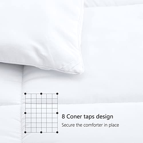 Texartist QUEEN Comforter All Season Breathable Cooling White Comforter Soft 4D Spiral Fiber Quilted Down Alternative Duvet thumb #5