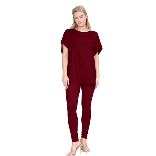 T-shirt chauve-souris ample et leggings : l'ensemble confort pour silhouette libre