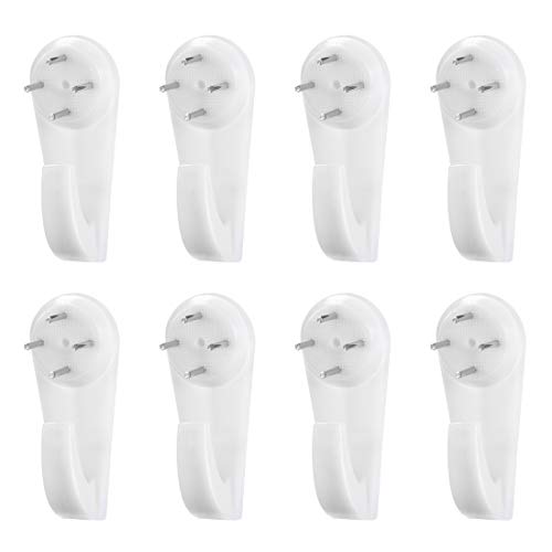 Image of uxcell 30lbs Hardwall Hanger for Hardware, Fasteners Hooks Wall Mount Non-Mark Hook Picture Photo Frame Hangers, 50x21mm 50pcs