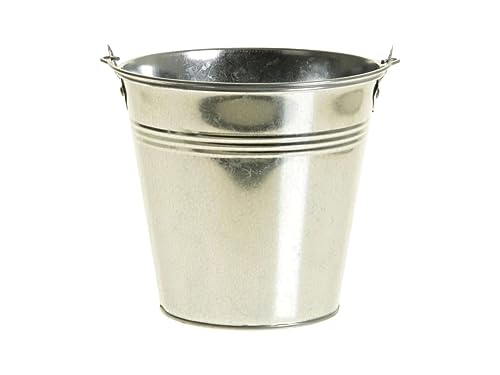 INNA-Glas Zinkeimer DEVIS mit Henkel, Silber, 9 cm, Ø 10 cm - Dekotopf/Zink Eimer