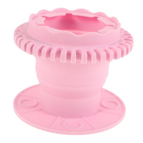HAPINARY Foldable Silicone Makeup Brush Cleaner Bowl Cosmetics Brush Container Hanging Hole Dual Cleaning Box for Makeup Sponges