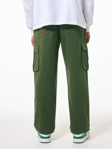 Image of Bewakoof Men's Oversized Fit Mid Rise Cargo Trousers|Loose Fit Street-Style Comfort | Utility Pockets | Everyday Wear