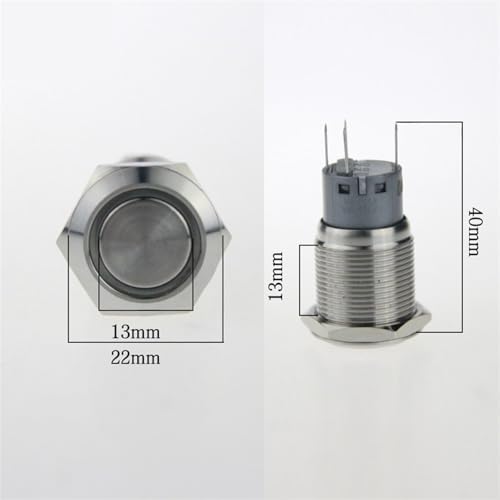 Interrupteur réinitialisation 19mm étanche et antirouille avec éclairage bleu - 4