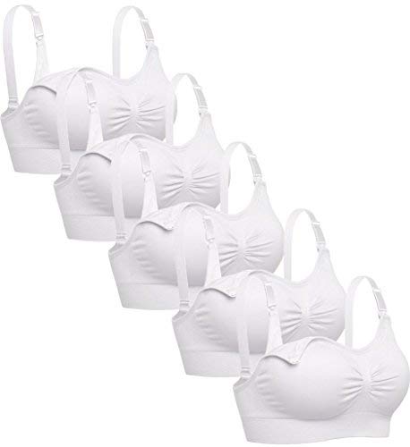 Lataly Womens Sleeping Nursing Bra Wirefree Breastfeeding Maternity Bralette Pack Of 5 Color White Size S #TOP6