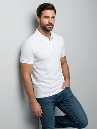 Image of XENOVAURBAN Cotton Polo t Shirt for Man | Regular Fit Solid Color Classic Cotton Polo T-Shirt with Collar for Men