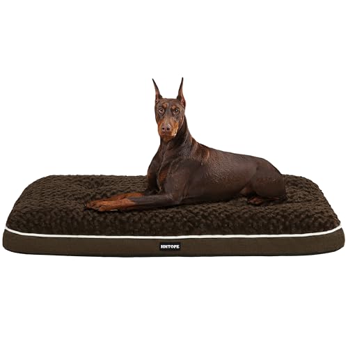 HMTOPE Orthopädisches Hundebett, Hundematte im Doppelstock-Design, Waschbar Hundekissen, Abnehmbar Hundekorb, 120 cm für Große Hunde, Braun