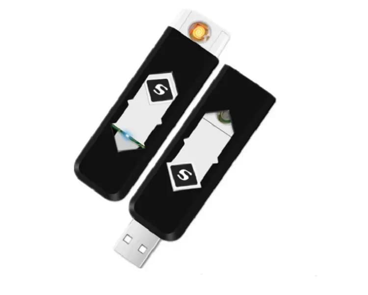USB Cigarette Lighter Windproof Rechargeable Flameless Lighter Electronic Multipurpose Easy to Carry (1) Black-image-43