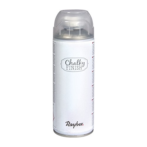 RAYHER Chalky Finish Spray 400ml, Kreidefarbe für eine Fläche von circa 1,5 – 2m², Weiß