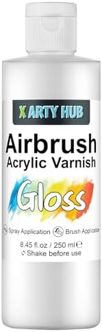 X ARTY HUB Acrylic Varnish Gloss 8.45 fl oz / 250 ml, Anti-Yellowing/Fading/Cracking Acrylic Paint Sealer, Waterproof, Stain & Moisture Resistant Coating, Brushable and Sprayable
