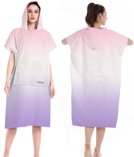 LOMTRATS Doppelseitige Mikrofaser mit Taschen, schnelltrocknender Bademantel mit Kapuze für Damen und Herren, Sporthandtücher für Schwimmer, Strand, Surfen, Zuhause, Baden LOMTRATS Doppelseitige Mikrofaser mit Taschen, schnelltrocknender Bademantel mit Kapuze für Damen und Herren, Sporthandtücher für Schwimmer, Strand, Surfen, Zuhause, Baden