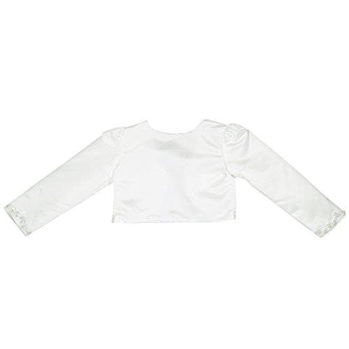 Aislor Children Girls Long Sleeve Bolero Cardigan Shrug Beaded Flower Jacket Shrug Short Cardigan Dress Cover Up4