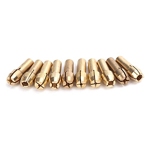 10pcs 0.5-3.2mm Tool Accessories, Collets Chucks Electric Grinder Tool Accessories Mini Brass Collets Chucks for Electric Grinder (Greensenpq1sd0ctrz-01)