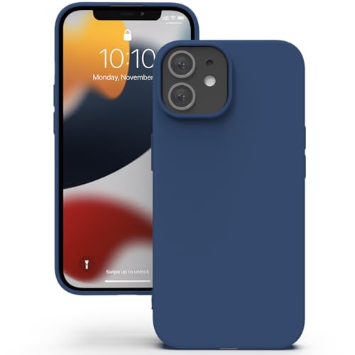 YATWIN Silicone Case for iPhone 12/12 Pro Soft-Touch Shockproof DustProof Antiskid Full Body Armour Phone Cover for Apple iPhone 12/12 Pro - Dark Blue