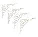 NACH js-90-417AW Cast Iron Victorian Scroll Shelf Brackets, Pack of 4, White, Medium 8x1.6x8 Inches