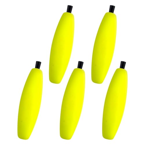 Dr.Fish 15 Pack Fishing Float Cigar Foam Bobbers Peg Floats Slip Fishing Corks Bobber for Santee Catfish Rig Crappie Freshwater Saltwater Yellow XL Size 3"