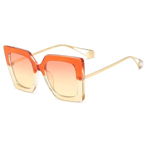 Lunettes de soleil oeil de chat en alliage de qualité supérieure et détails de perles de mode