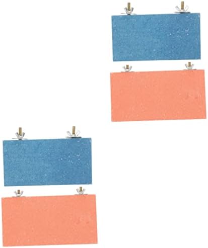 POPETPOP 4 Pcs Pet Rest Station Exercise Accessories Bird Cage Toys Bird Accessories for Cages Perch Platform for Parrot Bird Chewing Toy Parrot Exercise Platform Wooden Pet Training Bench