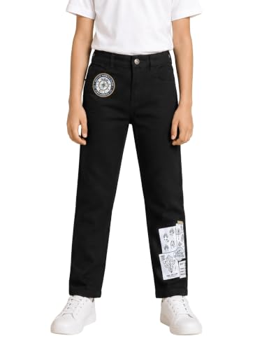 Image of KiddoPanti Boys Regular Fit Denim Pant | Stretch Poly Cotton Denim | Regular Fit Full Length Pant | Back Elasticated & Button with Zip Open Fly