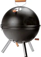 Churrasqueira Portátil a Carvão com Tampa Bafo – Compacta, Resistente e Ideal para Carnes Suculentas, Viagens e Área Externa – Metal Preto