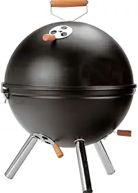 Churrasqueira Portátil a Carvão com Tampa Bafo – Compacta, Resistente e Ideal para Carnes Suculentas, Viagens e Área Externa – Metal Preto