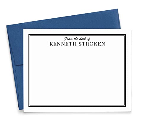 Image of Modern Pink Paper Personalized Stationery For Men, Personalized From the Desk of Stationary, Professional Stationery, Your Choice of Colors and Quantity