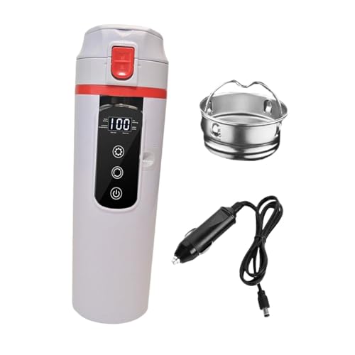Tetera eléctrica para auto 12V/24V acero inoxidable blanca miniatura 5