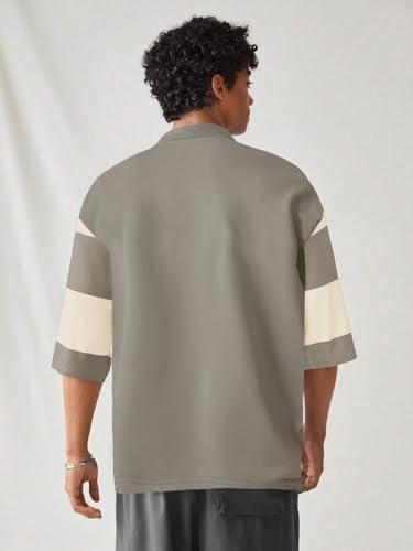 Image of Noble Monk Men's Loose Fit Half Sleeve Cotton Blend T-Shirt Casual Loose T-Shirt for Men Men's Oversized Half Sleeve Tee