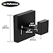 Nolimas 2 Pack Matte Black Towel Hook Stainless Steel Bathroom Rustproof Clothes Towel Coat Hook Wall Mounted Square Toilet Kitchen Heavy Duty Door Hanger