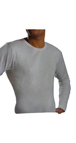 Maillot manches longues coton molletonné homme Leable Art 202 blanc douceur premium durable