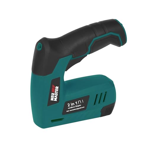 NEU MASTER - Clavadora inalámbrica 2 en 1 grapadora eléctrica, 3,6 V con cable USB, 1000 grapas y 1000 clavos